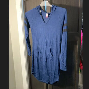 Hooded Knit Dress - black and blue NWT